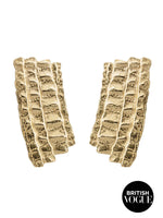 Curved Iguana Earrings Gold