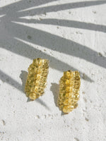 Wide Iguana Crest Earrings Gold
