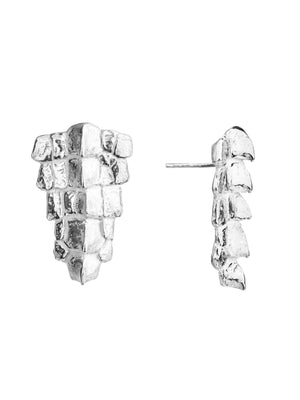 
            
                Load image into Gallery viewer, Small Iguana Crest Earrings Silver
            
        