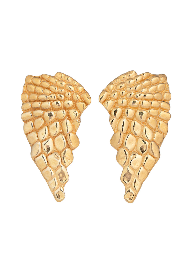 Iguana Angel Wing Earrings Gold