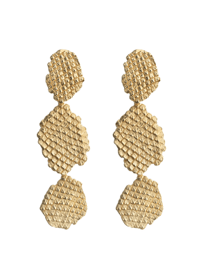 
            
                Load image into Gallery viewer, Small Iguana Drop Earrings Gold
            
        